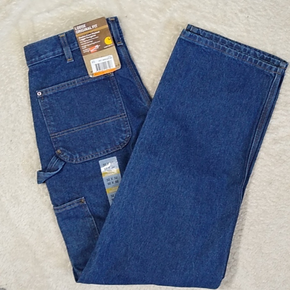 New Carhartt Logger Dungaree Jeans 32x32 Loose Fit Straight Leg